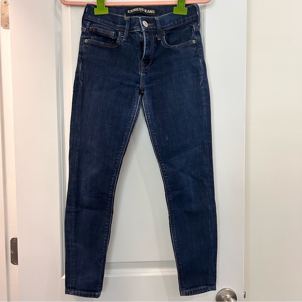 Express Women's Dark Blue Skinny Jeans